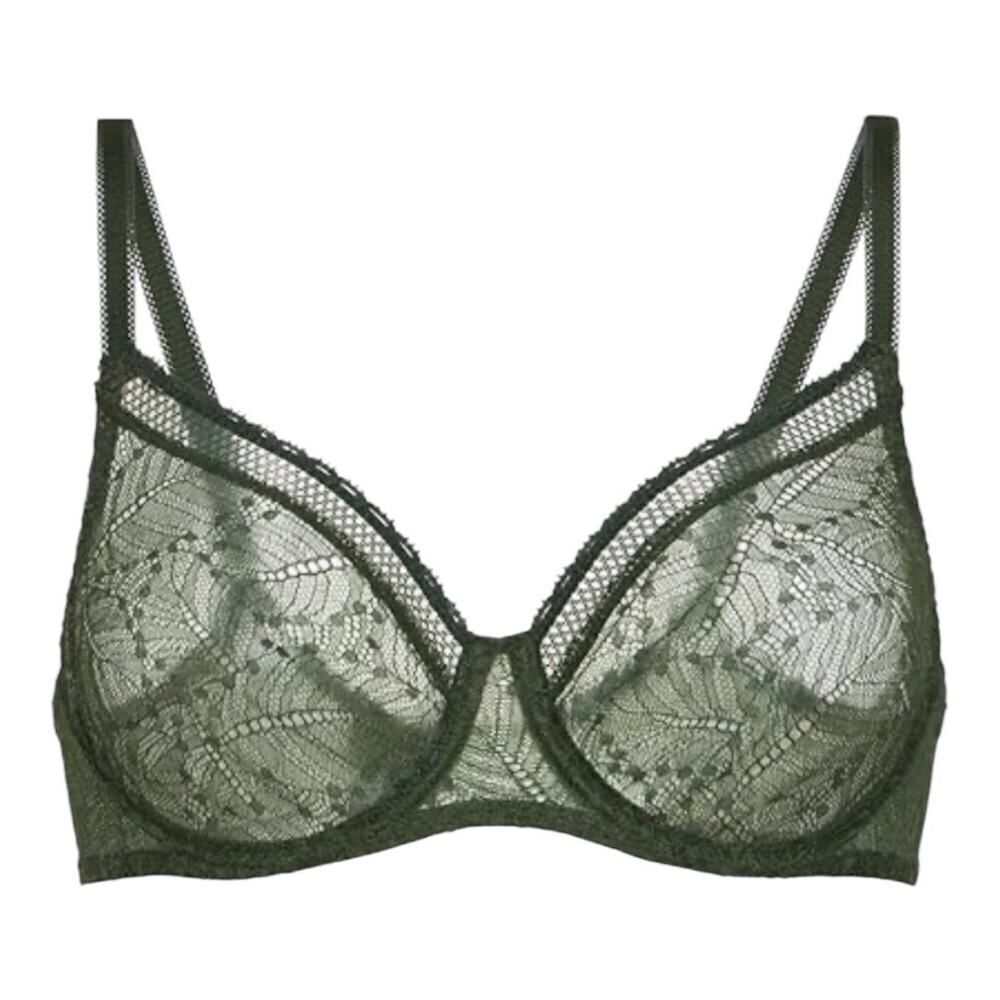 Simone Perele Comete Molded Full Cup Icon Green Lace Bra $120 34C